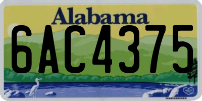 AL license plate 6AC4375