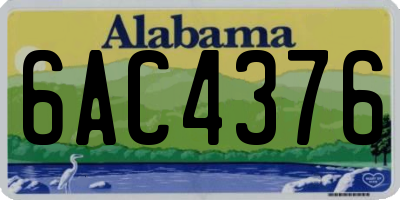 AL license plate 6AC4376