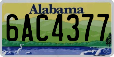 AL license plate 6AC4377
