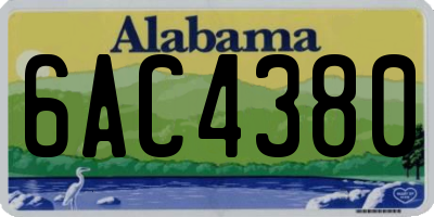 AL license plate 6AC4380