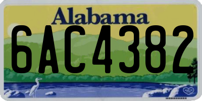 AL license plate 6AC4382