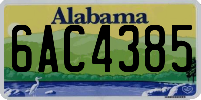 AL license plate 6AC4385