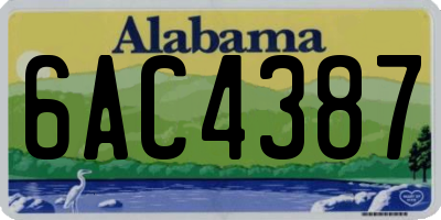 AL license plate 6AC4387