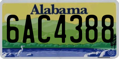 AL license plate 6AC4388