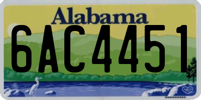 AL license plate 6AC4451