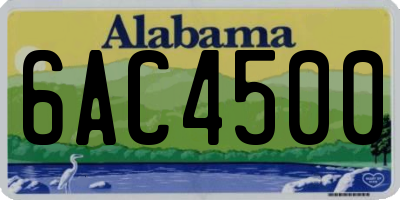 AL license plate 6AC4500