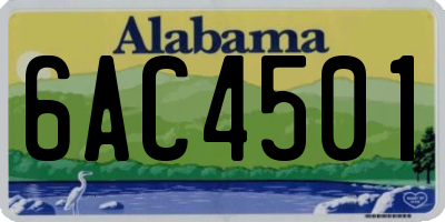 AL license plate 6AC4501