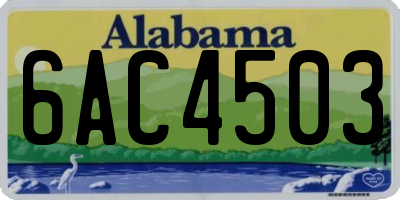 AL license plate 6AC4503