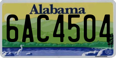 AL license plate 6AC4504