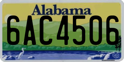 AL license plate 6AC4506