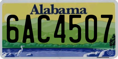 AL license plate 6AC4507