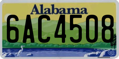 AL license plate 6AC4508