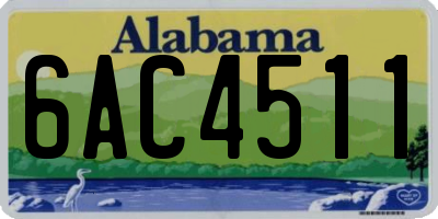 AL license plate 6AC4511