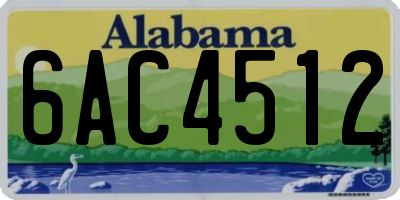AL license plate 6AC4512