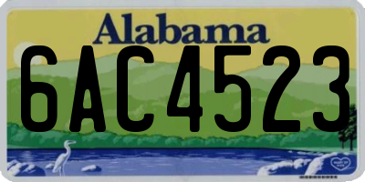 AL license plate 6AC4523