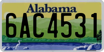 AL license plate 6AC4531