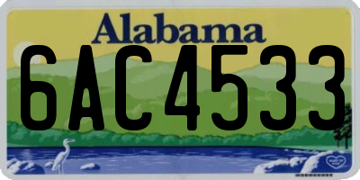 AL license plate 6AC4533