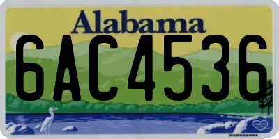 AL license plate 6AC4536