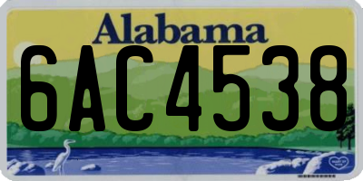 AL license plate 6AC4538