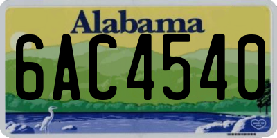 AL license plate 6AC4540