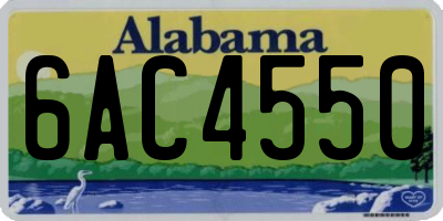 AL license plate 6AC4550