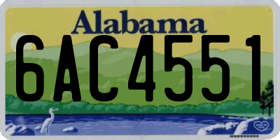 AL license plate 6AC4551
