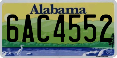 AL license plate 6AC4552