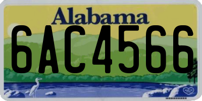 AL license plate 6AC4566
