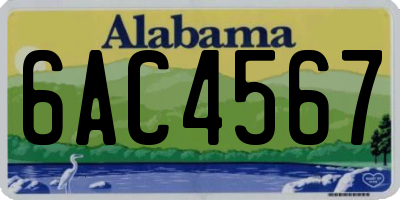 AL license plate 6AC4567