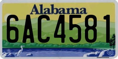 AL license plate 6AC4581