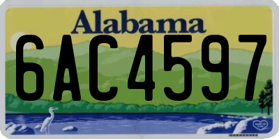 AL license plate 6AC4597