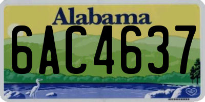 AL license plate 6AC4637