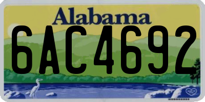 AL license plate 6AC4692