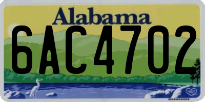 AL license plate 6AC4702
