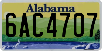 AL license plate 6AC4707
