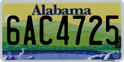 AL license plate 6AC4725