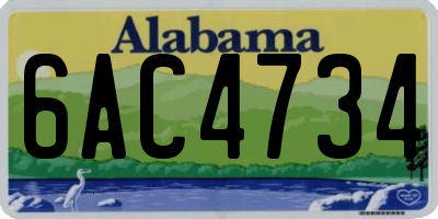 AL license plate 6AC4734