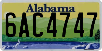 AL license plate 6AC4747