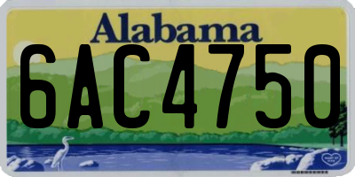 AL license plate 6AC4750