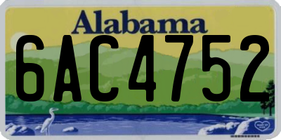 AL license plate 6AC4752