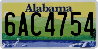 AL license plate 6AC4754