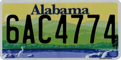 AL license plate 6AC4774