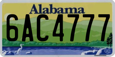 AL license plate 6AC4777