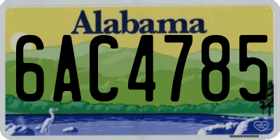 AL license plate 6AC4785