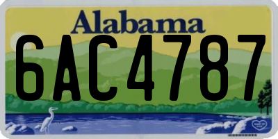 AL license plate 6AC4787