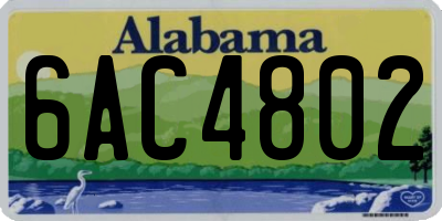 AL license plate 6AC4802