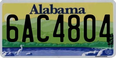 AL license plate 6AC4804