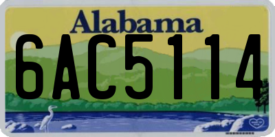 AL license plate 6AC5114
