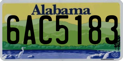 AL license plate 6AC5183