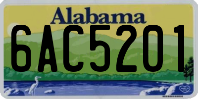 AL license plate 6AC5201